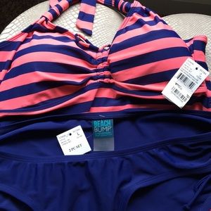 Beach Bump halter 2pc tankini maternity swimsuit